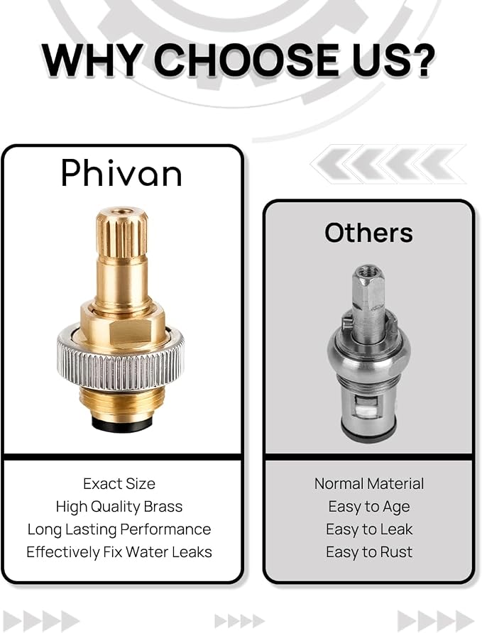 4" Brass Faucet Handle Cartridge Replacement Stem Assembly Faucet Valves Cold - Image 6