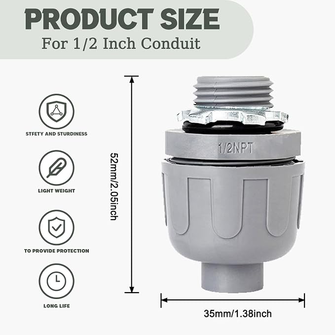 1/2 Inch Liquid Tight Connector - Image 2