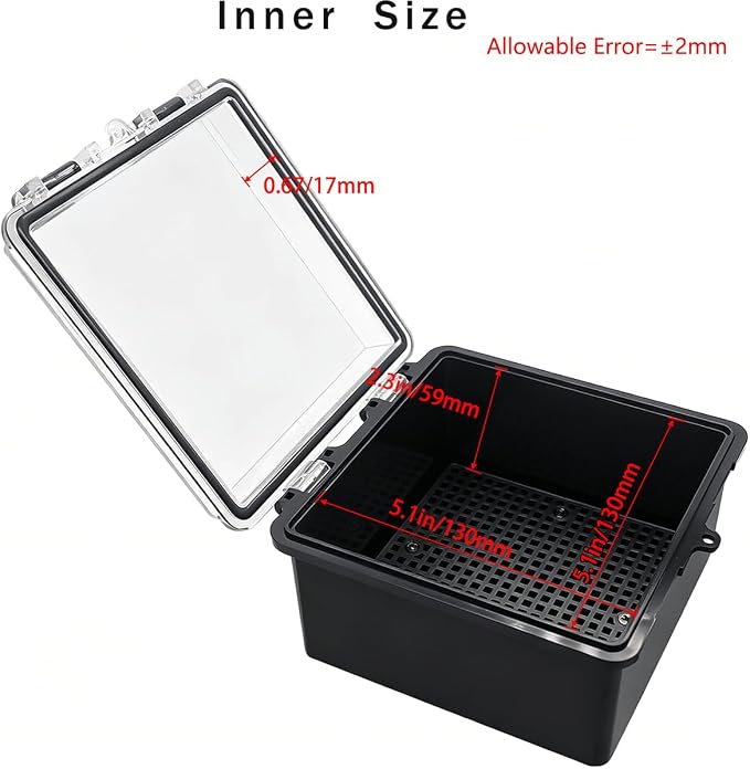 Junction Box, Hinged Black Clear Cover IP67 Waterproof ABS Project Box - Image 3