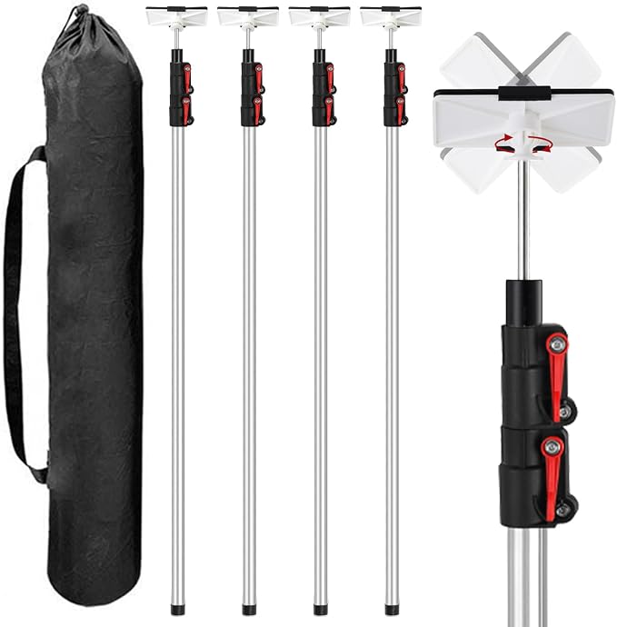 12FT Dust Barrier Poles 4 Pack by Unknown