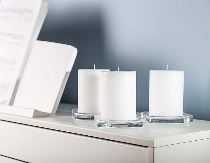 Melt Candle White Pillar Candles, 3 Pack, 3 x 4 Inch | Up to 55-hour burn - Image 6