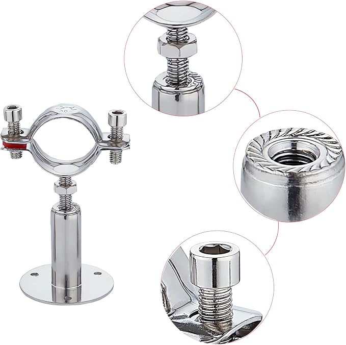 2PCS wall Mount Ceiling Mount Pipe 304 Stainless Steel Pipe Supports Pipe - Image 4