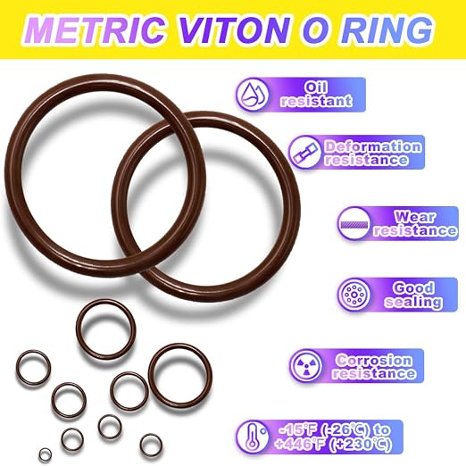 KEZE 386 Pcs Metric Viton O Ring Assortment Kit 75A Durometer 30 Sizes Brown - Image 5