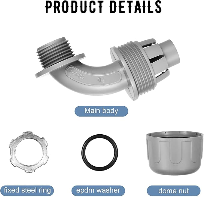 BBTO 24 Pieces 1/2 Inch Liquid Tight Connector Flexible Non Metallic Electrical - Image 4