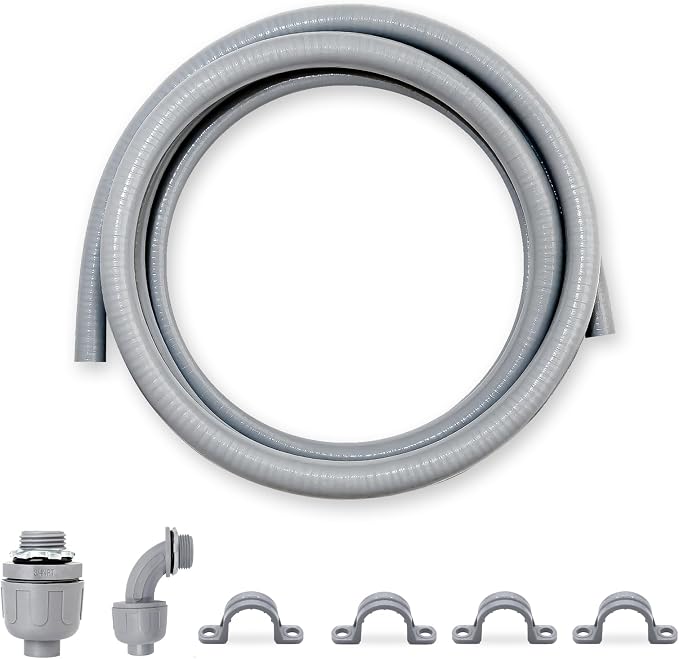 1 inch 6 Foot Liquid-Tight Conduit Kit, Flexible Non Metallic Electrical by Wocloer