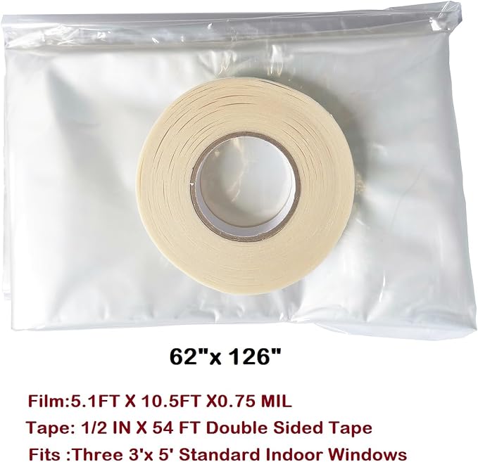 Indoor Window Insulator Kit- 3Windows（62-Inch x 126-Inch） - Image 3