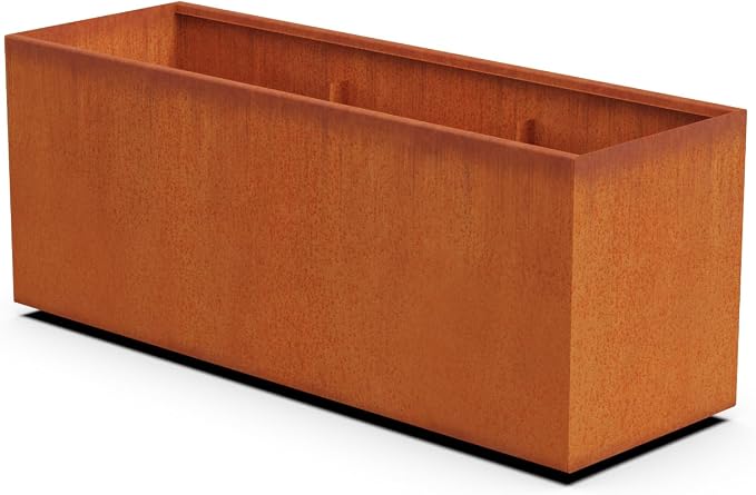 Extra Large Commercial Planter – 60-Inch Corten Steel Planter Box | Heavy Duty by Plantercraft
