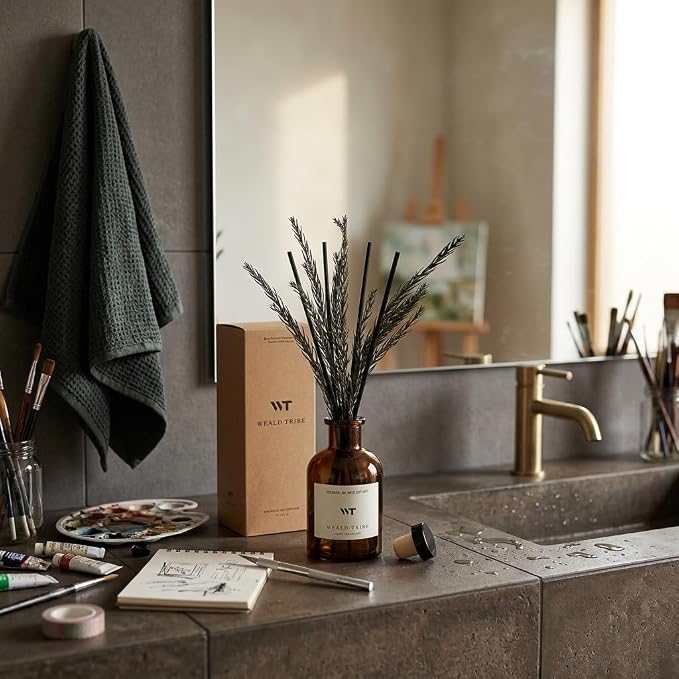 Reed Diffuser Set for Bathroom Air Fresheners, Oil Diffuser Sticks | French - Image 2