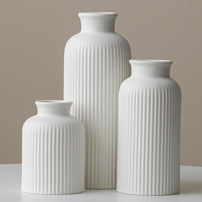 Large Modern Ceramic Vase Set, 3-Piece Decorative Vases by Vaurcesavase