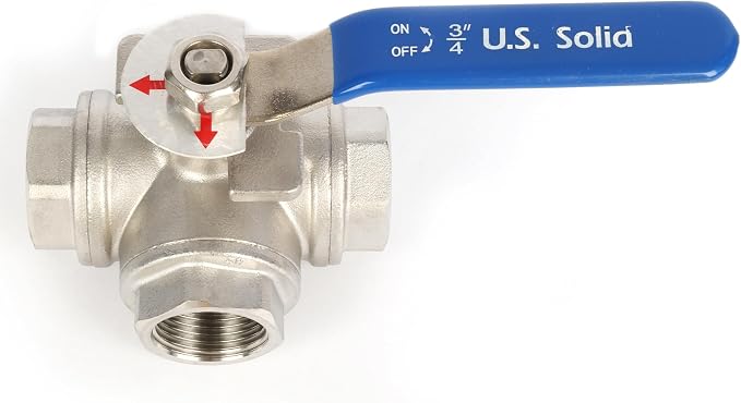 U.S. Solid 3/4" 3 Way Ball Valve - Image 9