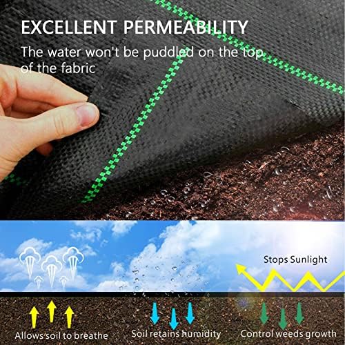 6ft x 300ft Weed Barrier Landscape Fabric, 3.5oz Heavy Duty Woven Ground Cover - Image 4
