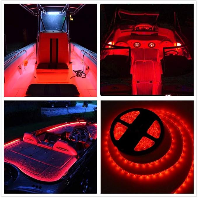 LED Boat Strip Lights, 32.8FT Red Marine Pontoon Led Lights, Waterproof | Boat - Image 7