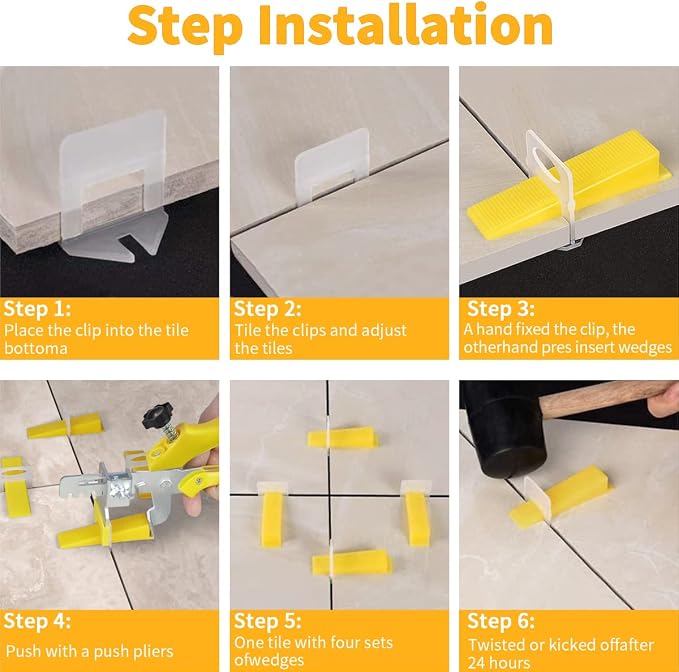DGSL Tile Leveling System with Plier, 600 Tile Spacers 1/16" and 200 Wedges | - Image 7