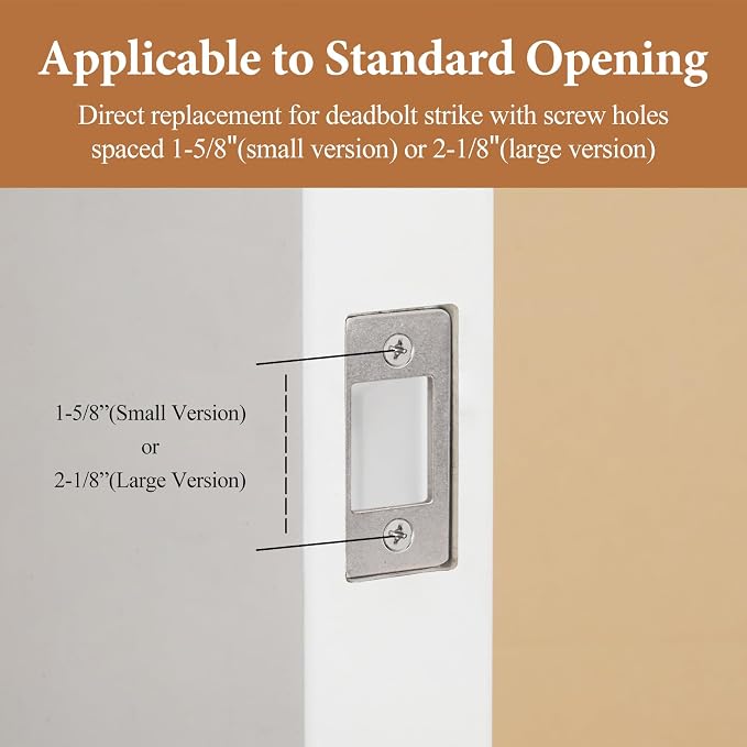 Deadbolt Restorer Strike Plate Large Version 2-3/4"H x 1-1/8"W | Large Opening - Image 6