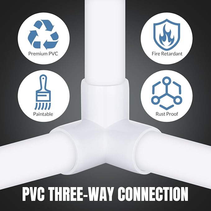 20-Pack 3 Way PVC Fittings 1/2 Inch, Furniture Grade PVC Pipe Connector Elbow - Image 4