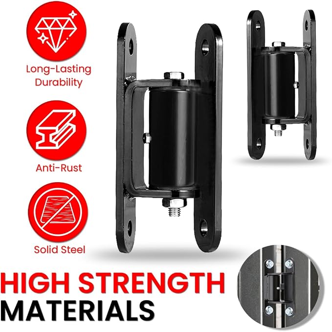 2 Pack Heavy Duty Outdoor Gate Hinges - Image 4