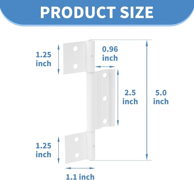 3Pack Storm Door Hinge Replacement, 1/8 inch Grooved Center | Screen Door Hinge - Image 2
