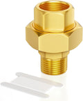 GASHER 3/8" NPT Brass Union Pipe Fitting | 3/8 Inch Male x 3/8 Inch Female by GASHER