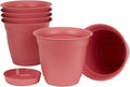 The HC Companies Eclipse Round Planter Pot, 8 Inch, Attached Saucer, Drainage by TheHCCompanies