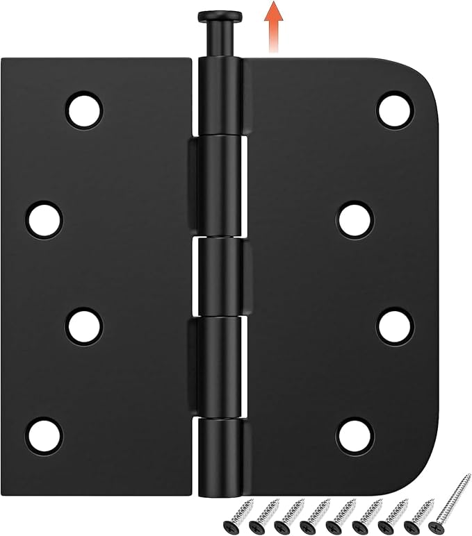 HOSOM 12 Pack Heavy Duty Door Hinges, Matte Black Door Hinges 4 x 4 Inch by HOSOM