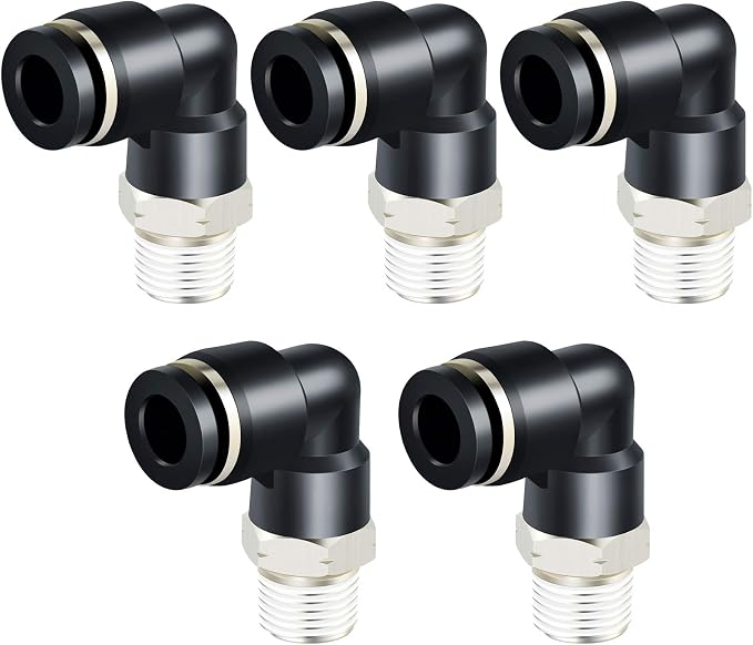TAILONZ 12mm x 1/8" NPT Push to Connect Elbow Fitting 5pcs | Copper&Plastic - Image 7