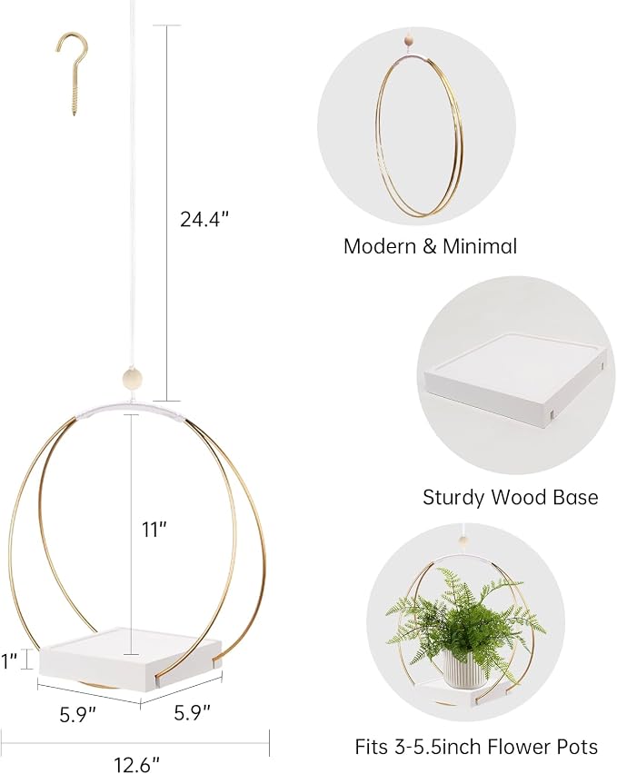hismocal Hanging Planters for Indoor Plants, Plant Hanger - Image 4