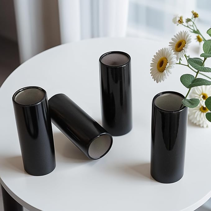 Modern Black Ceramic Vase Set of 20 - Image 5