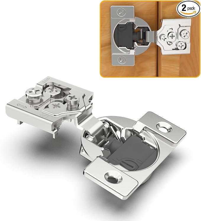 2 Pack 5/8" Overlay 4D Soft Close Concealed Hinges by CHIBERY-US