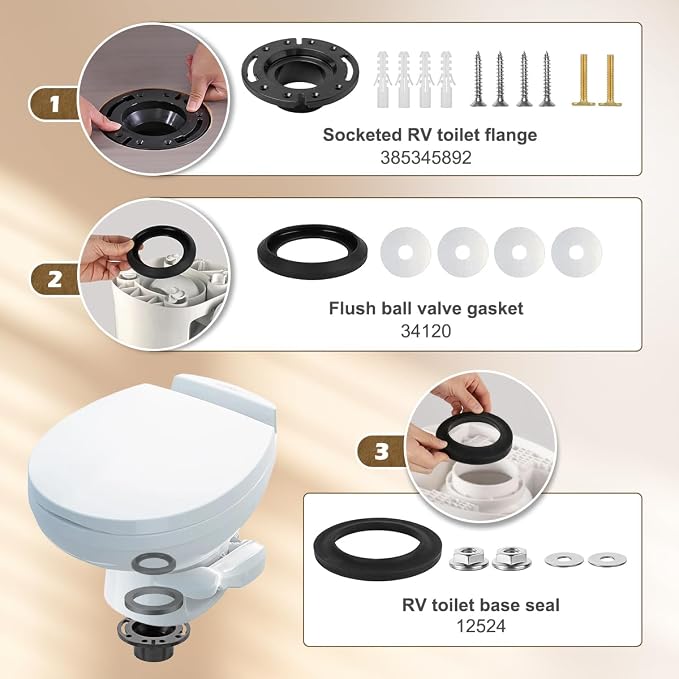 RV Toilet Seal Kit, Style Lite, Style II & Residence, RV Toilet Kit - Image 3
