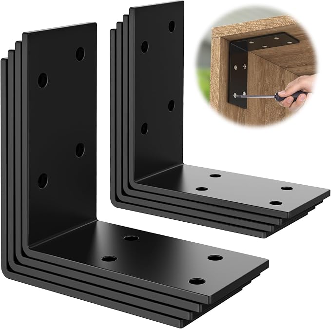 3 Inch Heavy Duty L Brackets for Wood, Galvanized Corner Braces, and posts; - Image 9