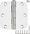 12 Pack Rounded Door Hinges 3.5 Inch 5/8" Radius Polished Chrome | Hinges by JIWDOORHINGESFORHOME