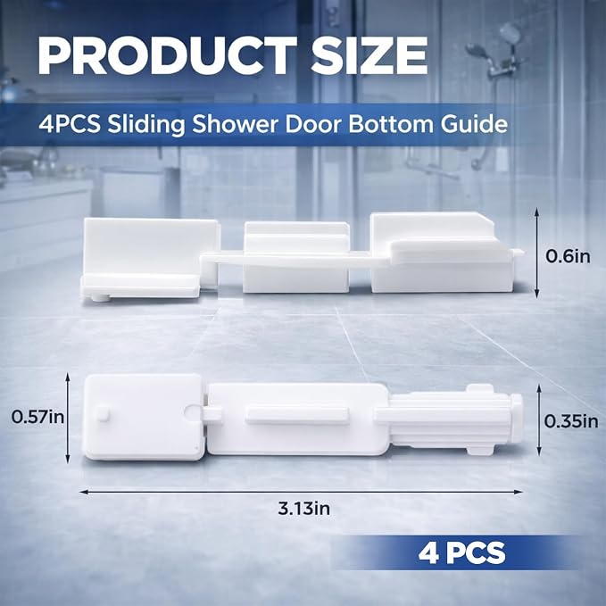 Novabright 4 Pack Sliding Shower Door Bottom Guide, Track Sill Guide - Image 2
