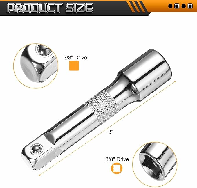 HARFINGTON 1pcs Socket Extension Bar 3/8" Drive 3" Long Extension Bars Impact - Image 2