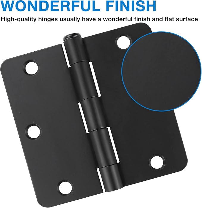 18 Pack Black Door Hinges Black Matte Black Hinges - Image 3