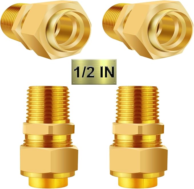 4 Pack 1/2" Male NPT Brass Fittings - Image 8