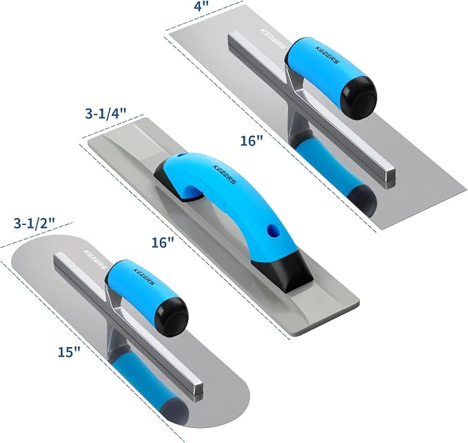 KEZERS 8-in-1 Concrete Finishing Tools Kit: Magnesium Float, Finishing & Pool - Image 2