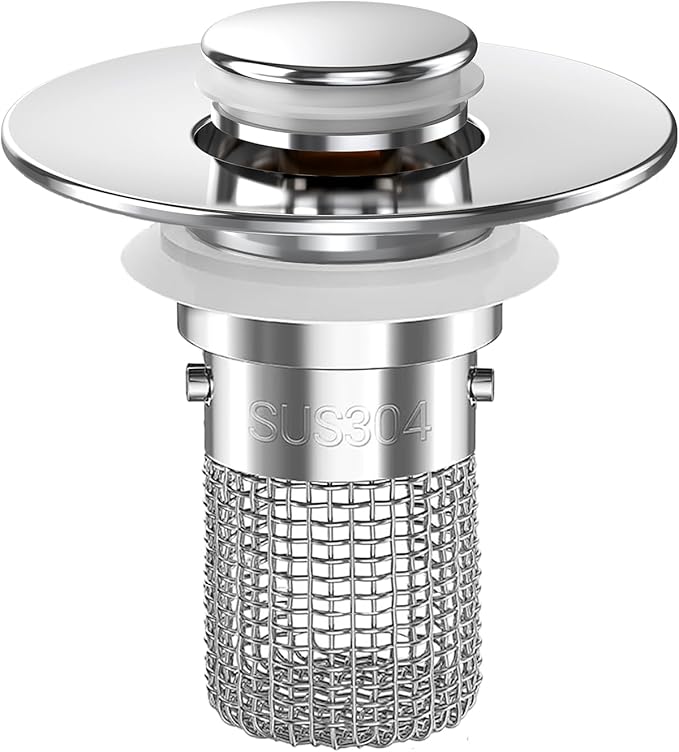 Bathroom Sink Drain Strainer, Pop-up Sink Drain Strainer by Makelifebetter