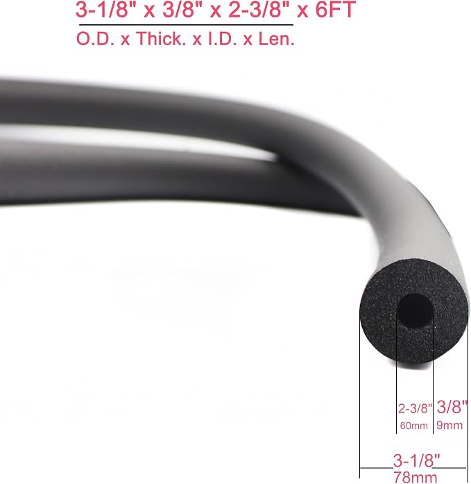 cSeao Pipe Insulation Foam Tube, Nitrile Rubber, Thermal Insulation, Equipment - Image 2