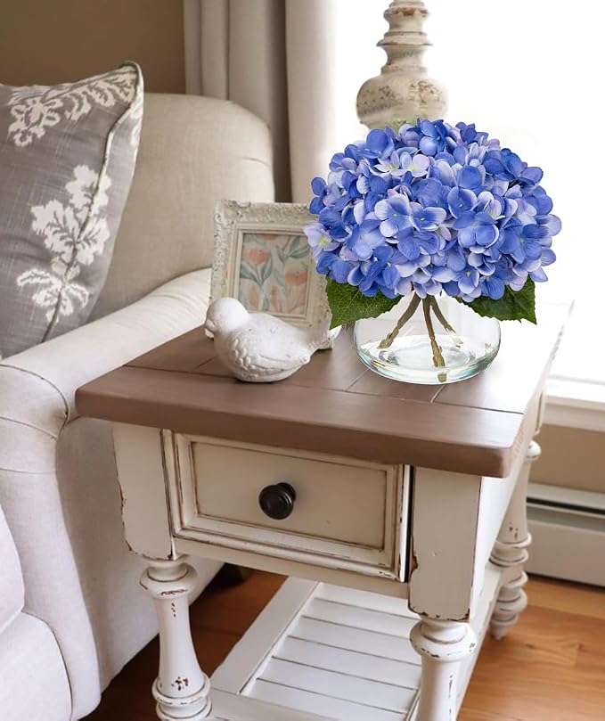 Hollyone Blue Hydrangea Artificial Flowers - Image 4