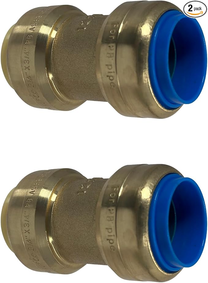 2 Pack XFITTING 3/4" x 3/4" PB Conversion Push, Push to Connect Coupling by Unknown