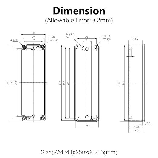 IP67 Waterproof Junction Box ABS Plastic Project Box Dustproof Electrical Box - Image 6