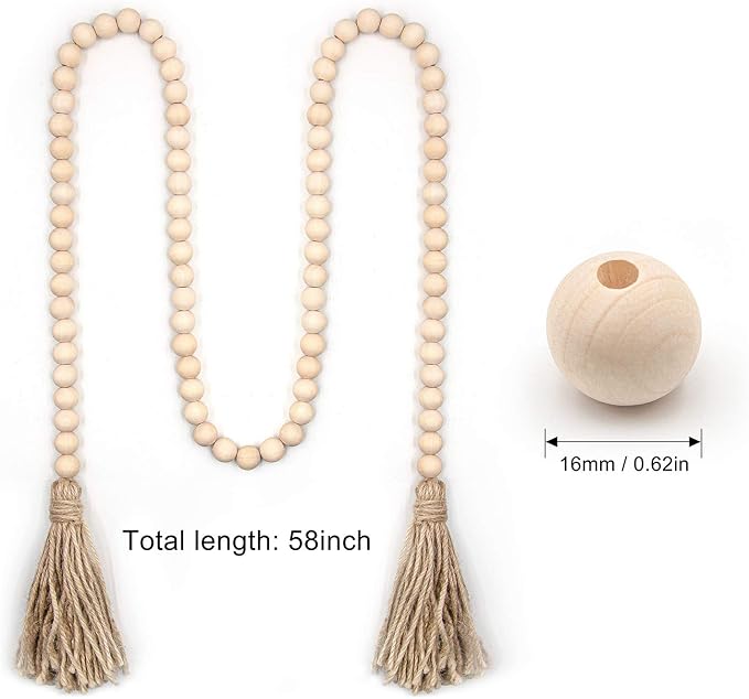 LSKYTOP 60 Inches Wood Bead Garland - Image 3