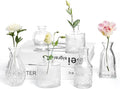 Petal Petite Small Clear Glass Bud Vase Set of 6 by Unknown