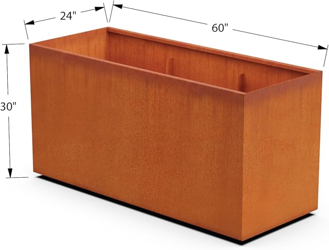 Large Rectangular Planters for Outdoor Plants 60x24x30 | Extra Large Corten - Image 5