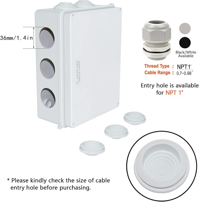 ABS Plastic Dustproof Waterproof IP65 Junction Box Universal Electrical Project - Image 5