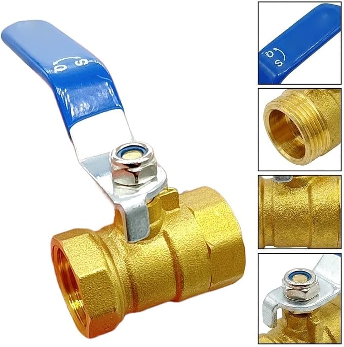 Brass Compression Ball Valve 1 Inch Water Shut Off Valve Inline Plumbing Ball - Image 7