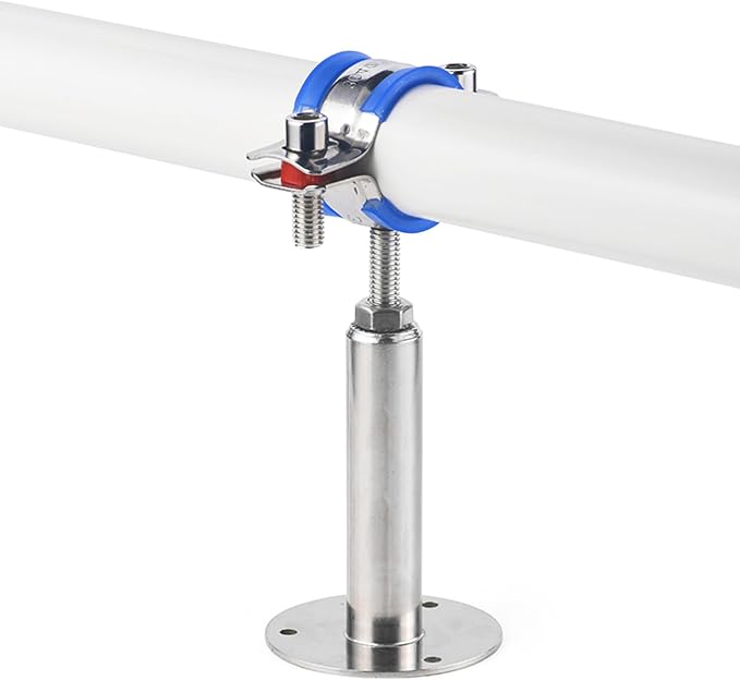 304 Stainless Steel Wall Mount Ceiling Mount Pipe Supports, Adjustable Pipe - Image 6