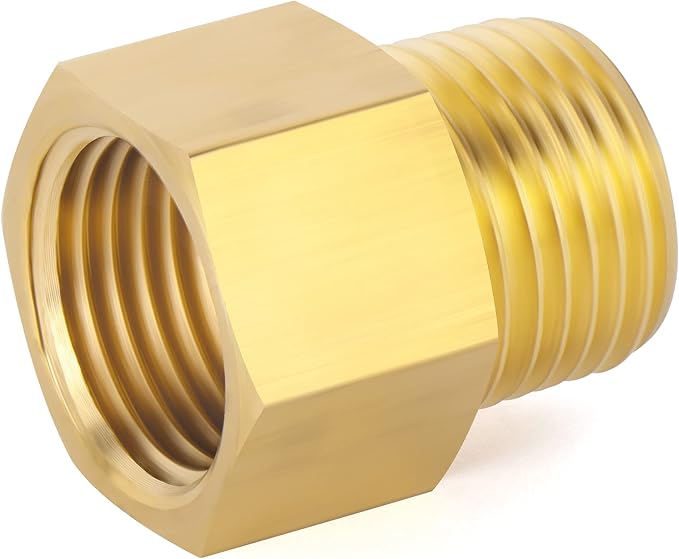 GASHER 5PCS Brass Pipe Fitting, 1/2-Inch Male Pipe x 1/2-Inch Female Pipe - Image 7