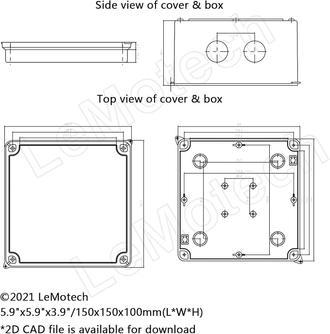 LeMotech Junction Box, ABS Plastic IP65 Waterproof and Dustproof, Universal - Image 6