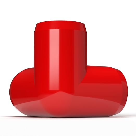 1” 3-Way Elbow Furniture Grade PVC Fitting in Red, Made in USA, UV-Resistant - Image 8